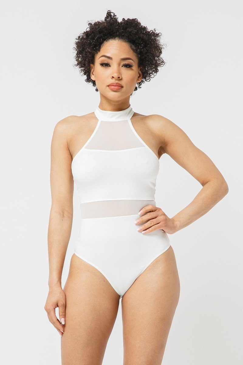 White halter bodysuit discount