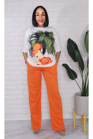 031623 The ladies with the Orange Cap Pant & Top Set