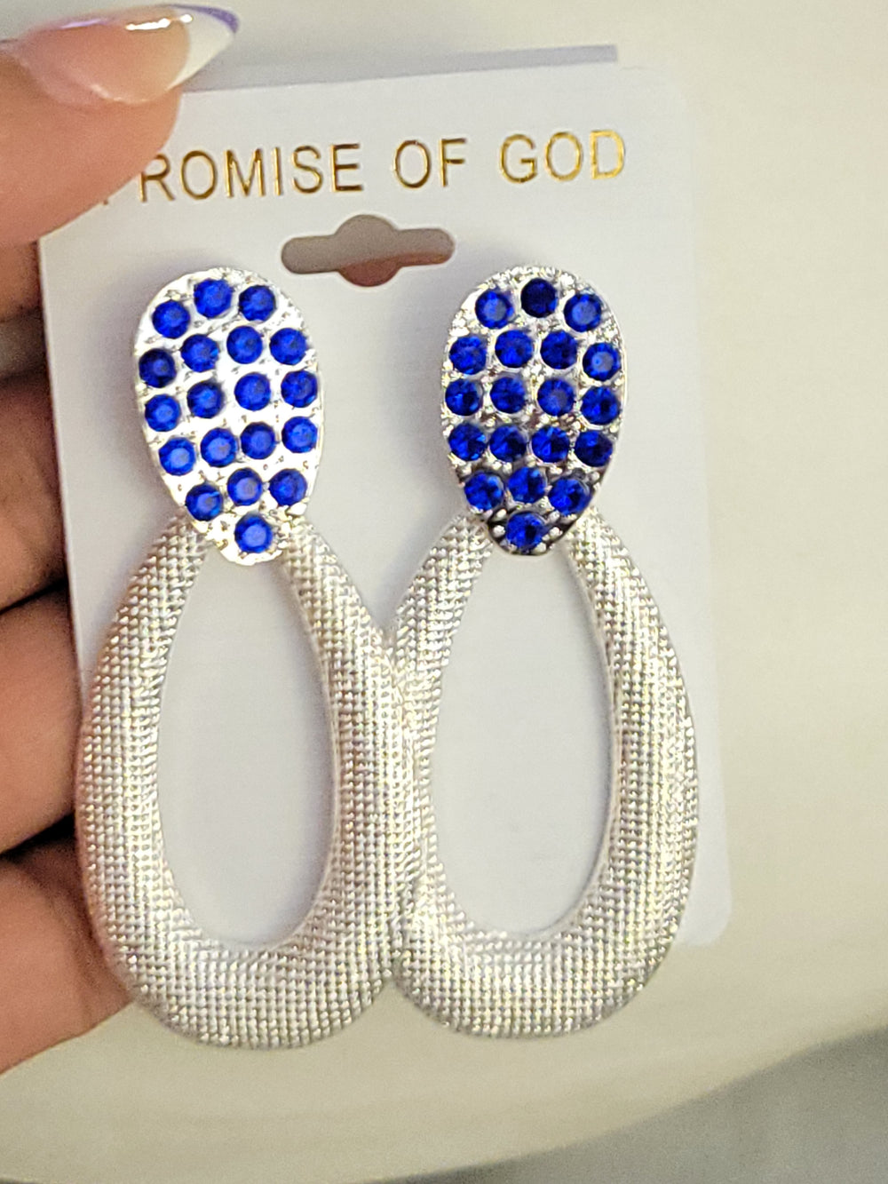 09022021 Silver Germs Oval Earrings