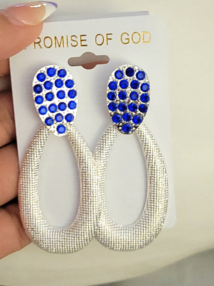 09022021 Silver Germs Oval Earrings