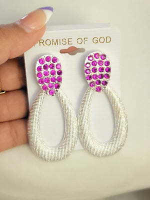 09022021 Silver Germs Oval Earrings