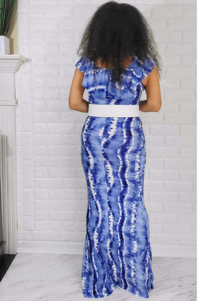 The Rain Blue Silhouette Maxi Dress