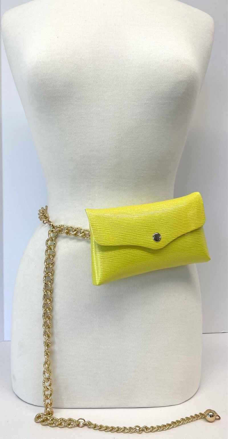 09172021 Neon Yellow Chain Belt Bag- 120 CM