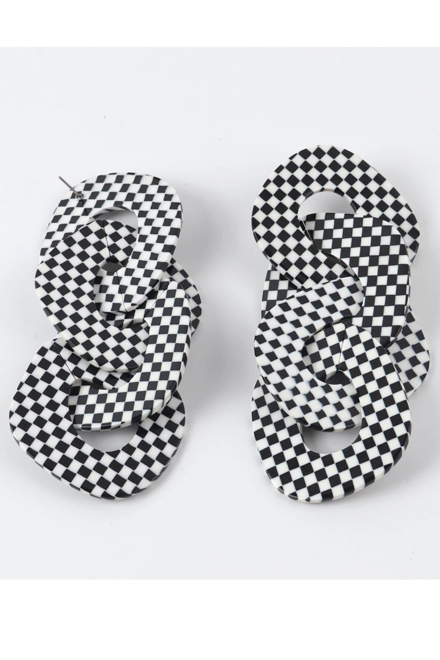 110322 The Checkers Chunky Drop Earrings
