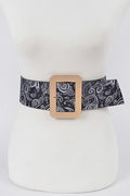 Gold Buckle with Black Paisley Plus Size Belt XL to 3XL