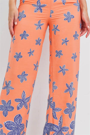 PEACH FLORAL PANTS