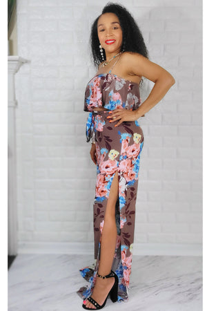 070622 The Chocolate Garden Pant Crop Top Set