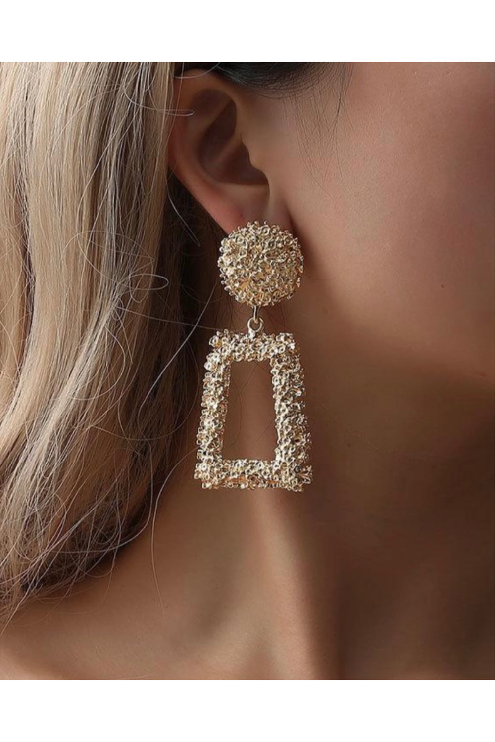 Gold Celebrity Inspired Geometric Earrings