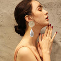Lady Elegant Oval Droop Earrings