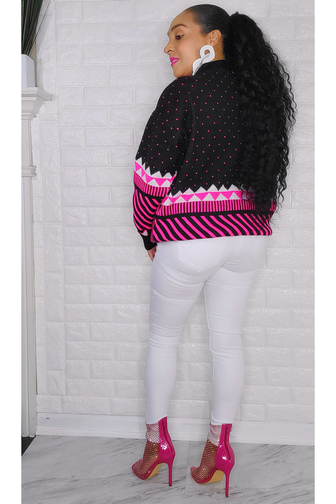 121522 Snow Flake Front Button Down Sweater One Size Fit All S to XL