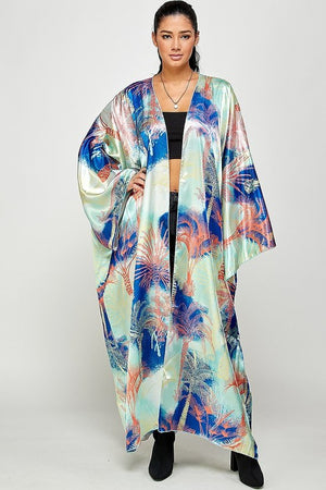 030123 The Orange Coconut Tree Island Duster One Size Fit All