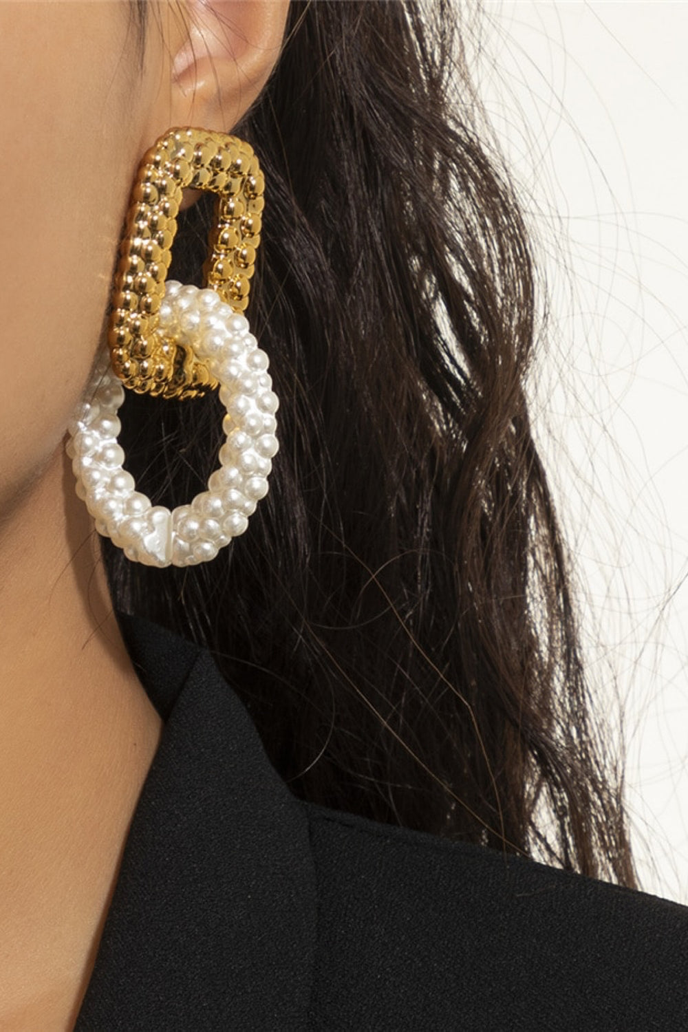 091422 White and Gold Circle Chunky Set