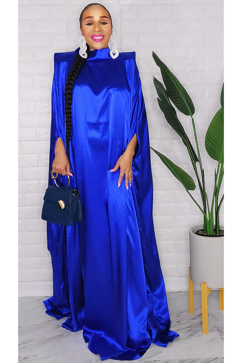 020123 The Royal Blue Royalty Padded Maxi Dress/Caftan