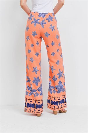 PEACH FLORAL PANTS