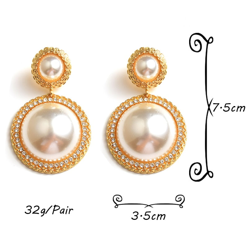 11192021 Gold Round Pearl Earrings Earring