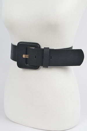 10262021 Black Faux Leather Plus Size Wide Belt