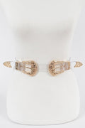 Skinny Clear Double Buckle Belt