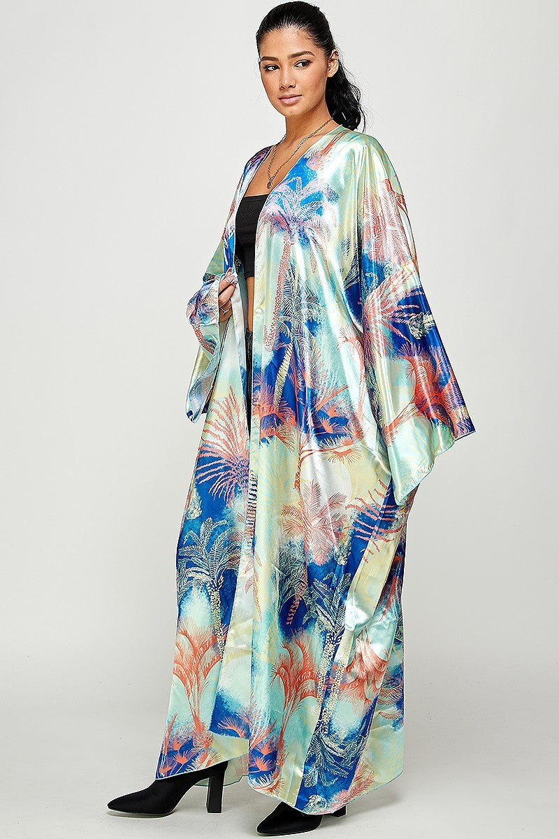 030123 The Orange Coconut Tree Island Duster One Size Fit All