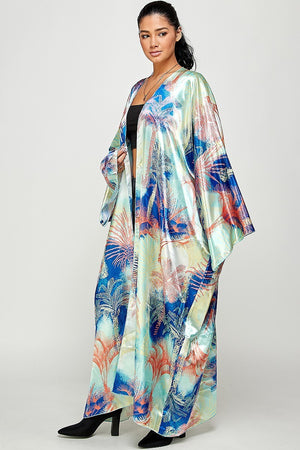 030123 The Orange Coconut Tree Island Duster One Size Fit All