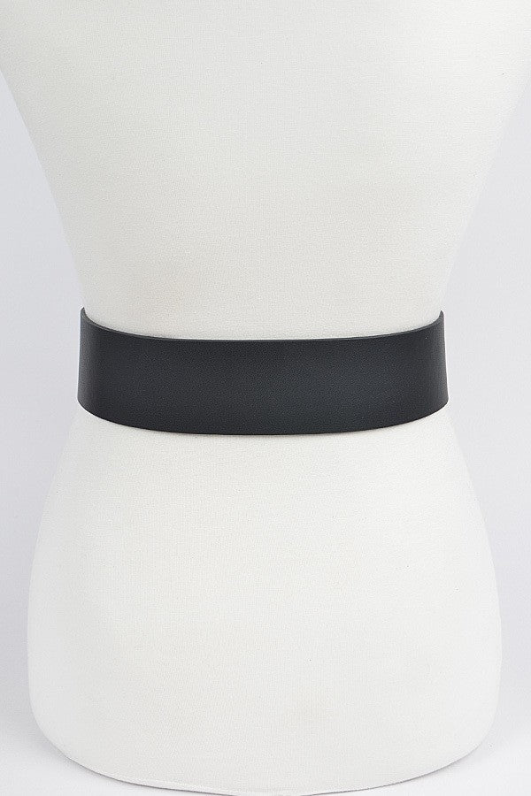 10262021 Black Faux Leather Plus Size Wide Belt