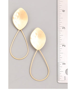 061322 Oval Turquoise Gem Gold Drop Earrings