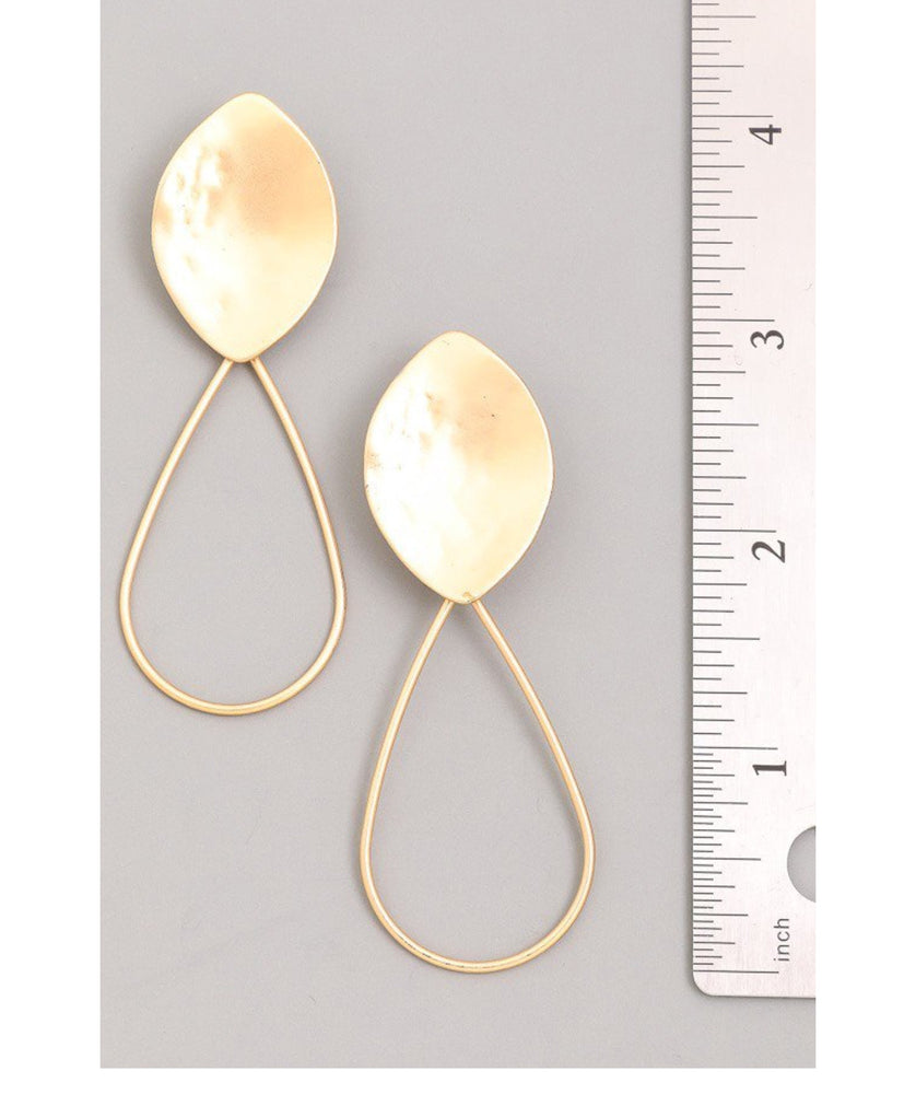 061322 Oval Turquoise Gem Gold Drop Earrings