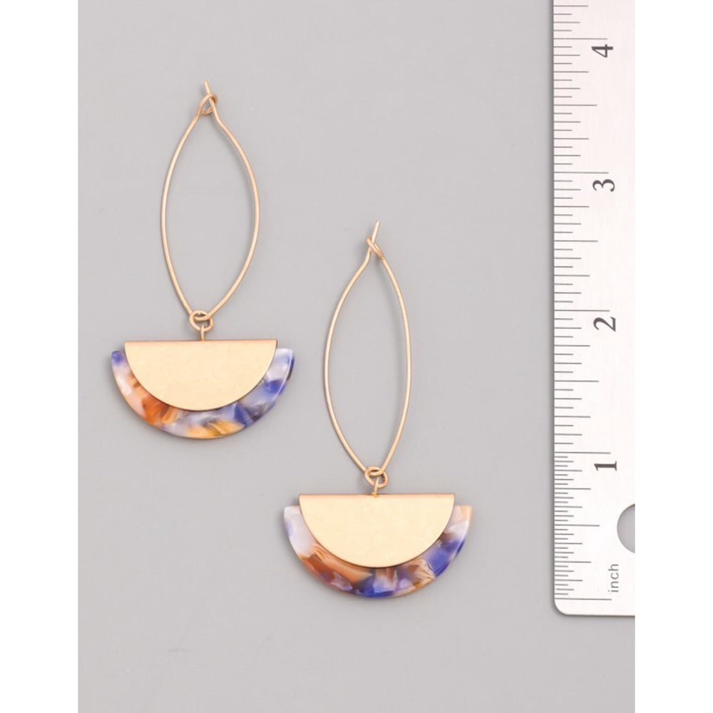 061322 Multi Color & Gold Drop Earrings