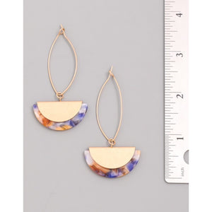 061322 Multi Color & Gold Drop Earrings