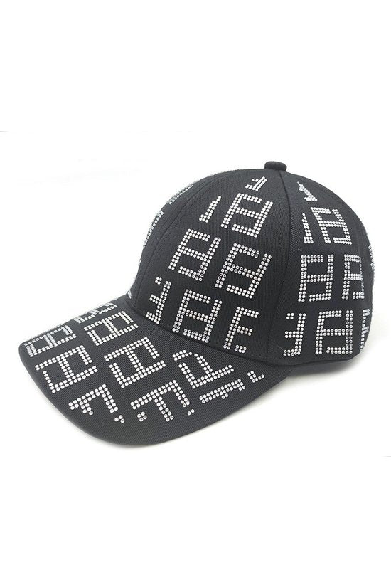 102622 The F Bling Stone Studs Baseball Cap