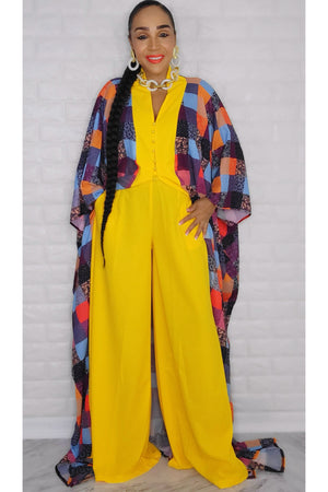 092222 The Yellow Royal Duster One Size Fit All Set Pant