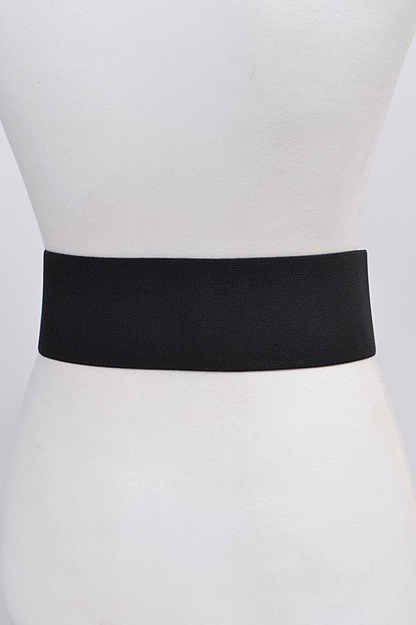 Black/Red Snake Buckle Elastic Belt (S-M)