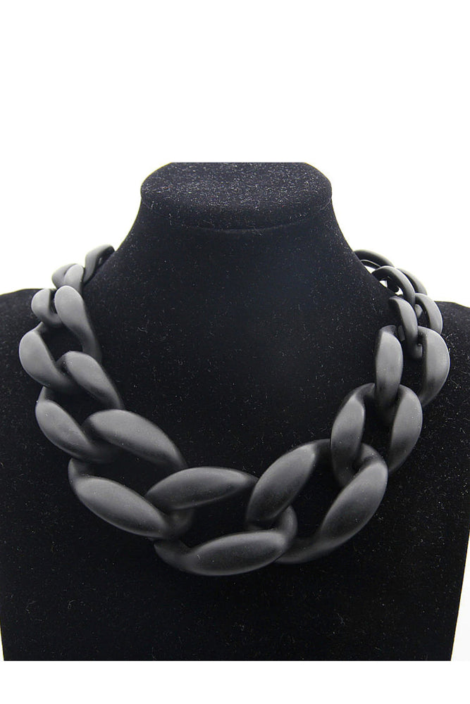 111822 Black Chunky Necklace Medium