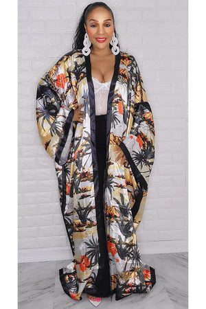 092222 Hawaiian Print One size fit All Duster