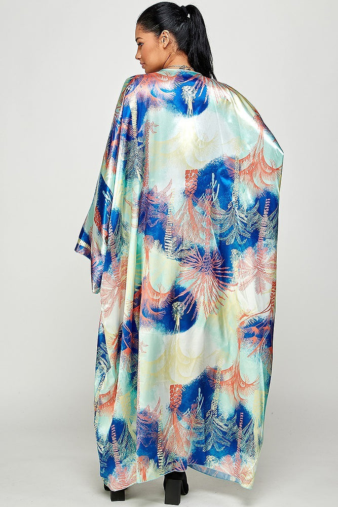 030123 The Orange Coconut Tree Island Duster One Size Fit All