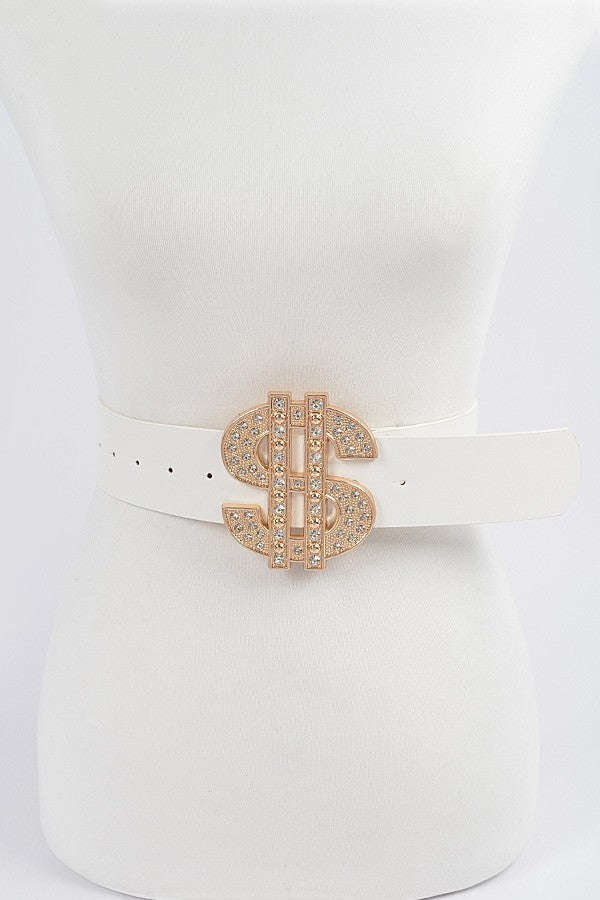 08312021 Dollar Sign Buckle Waist Belt-S/L