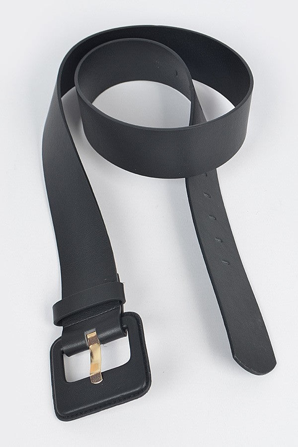 10262021 Black Faux Leather Plus Size Wide Belt
