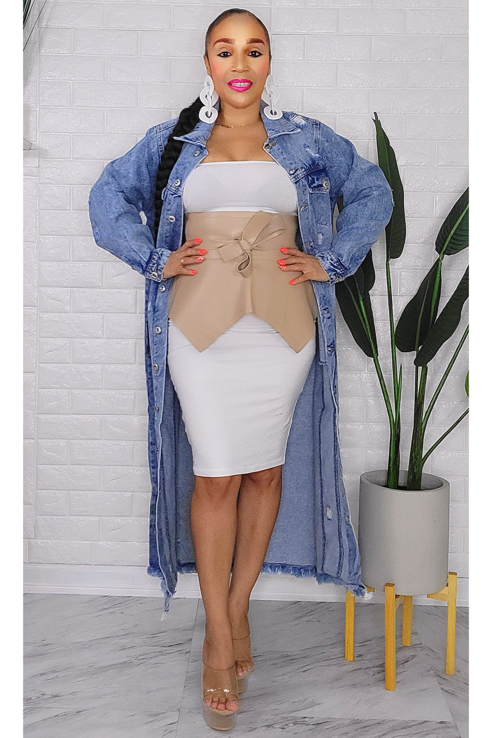 020223 Light Blue Distressed  Denim Jacket