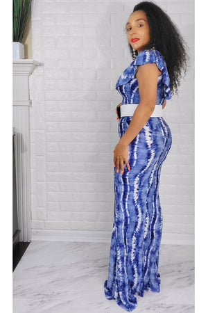 The Rain Blue Silhouette Maxi Dress