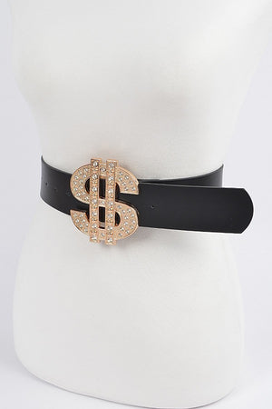 08312021 Dollar Sign Buckle Waist Belt-S/L