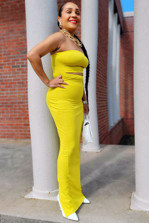 110822 The Green Apple Knit Crop top Two Pieces Dress