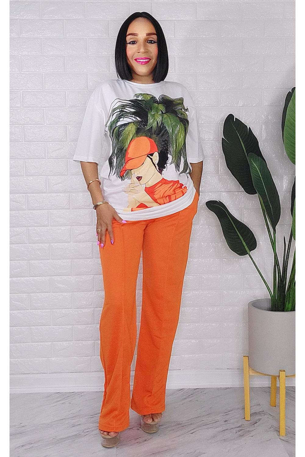031623 The ladies with the Orange Cap Pant & Top Set