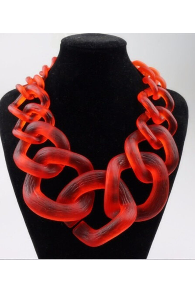 093022 The Light  Red Chunky Necklace