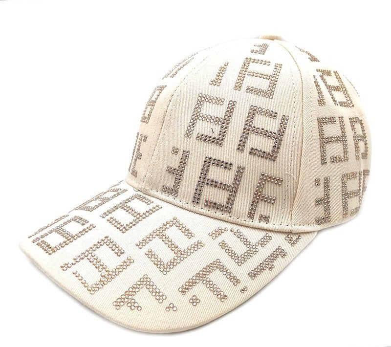 102622 The F Bling Stone Studs Baseball Cap
