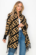 101022 Ladies F Knitted Wrap Poncho One Size Fit All