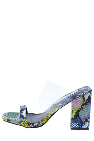The Yellow Multi Snake Print  Women's Heel