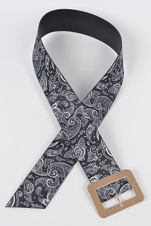 Gold Buckle with Black Paisley Plus Size Belt XL to 3XL