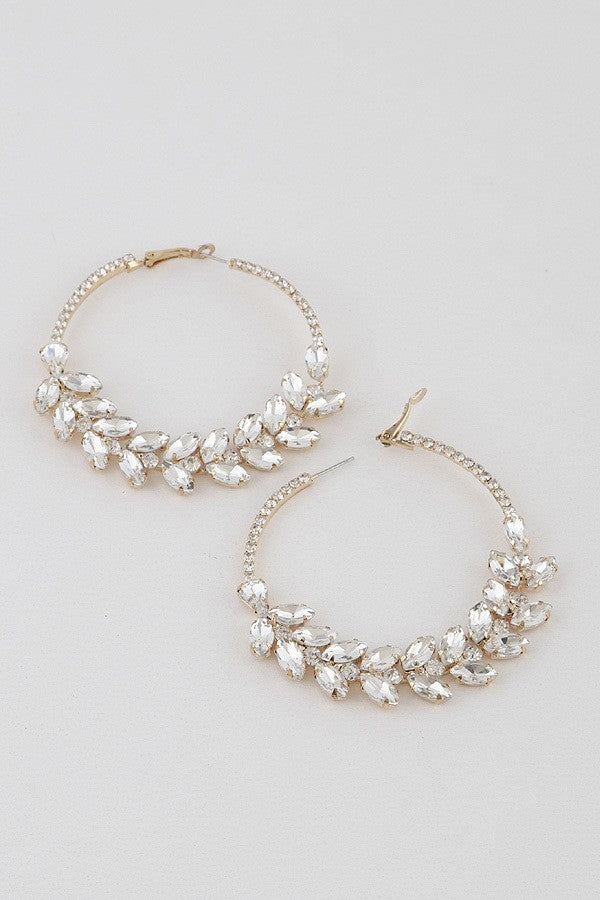 09052021 Clear Gold Garland Hoop Earrings