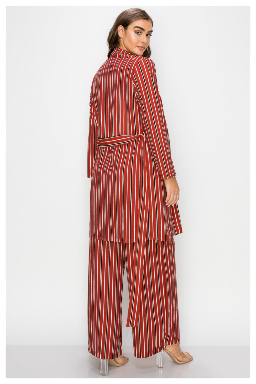 060622  Rust/Black Cardigan & Pant Set