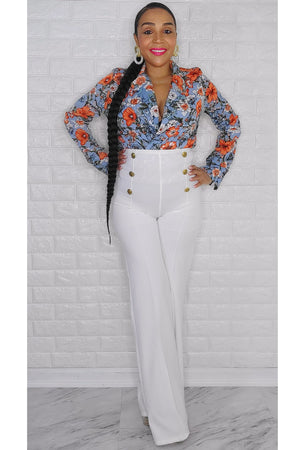 102522 Classy Long Sleeve Florals Bodysuit