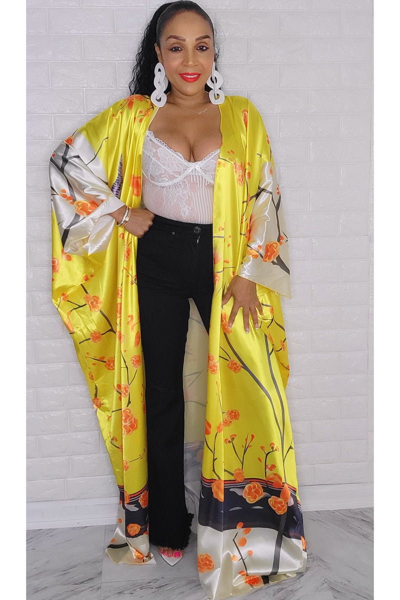092222 The Yellow Multi Print One size fit all Duster